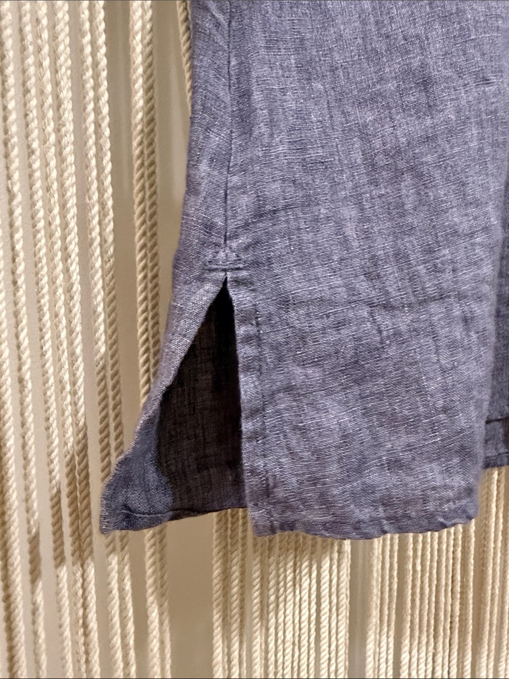 Eileen Fisher Organic Linen Square Neck Camisole Tank Top in Dusty Blue - Picture 5 of 7